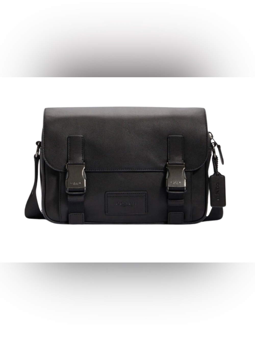Coach Black Leather Men’s Track Small Messenger Bag - F3380-C2715
